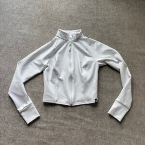 Becco White Ribbed Fitted Jacket